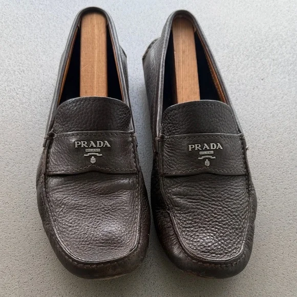 Prada | Shoes | Prada Mens Dark Brown Leather Slipons | Poshmark display picture 1